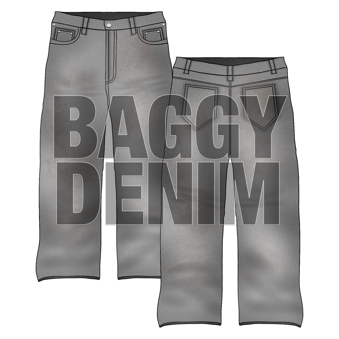 BAGGY DENIM JEANS MOCKUP