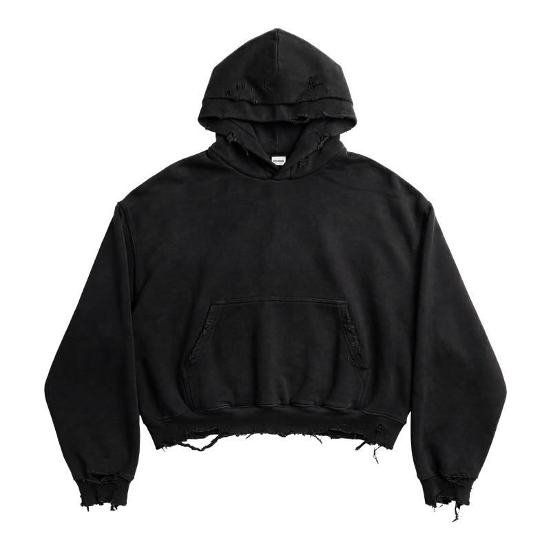 DISTRESSED PULLOVER HOODIE