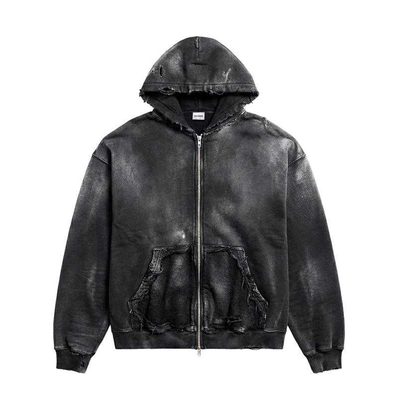 DESTROYED ZIP HOODIE