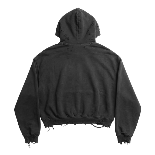 DISTRESSED PULLOVER HOODIE